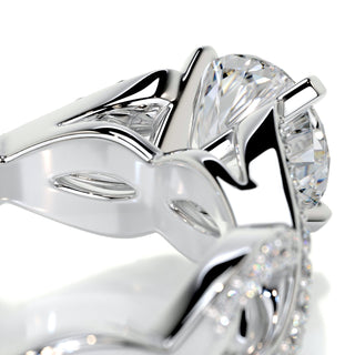 1.15ct Round Cut Split Shank Pave Moissanite Diamond Engagement Ring
