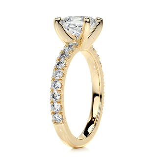 1.0ct Princess Cut Pave Diamond Moissanite Engagement Ring