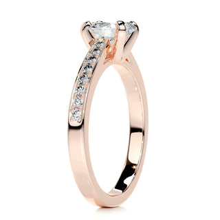 1.0ct Oval Cut Pave Moissanite Engagement Ring