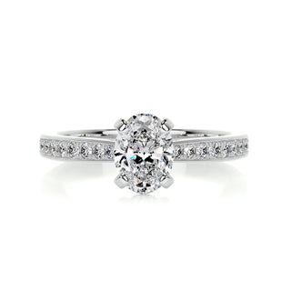 1.0ct Oval Cut Pave Moissanite Engagement Ring