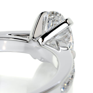 1.0ct Oval Cut Pave Moissanite Engagement Ring