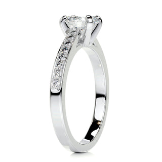 1.0ct Oval Cut Pave Moissanite Engagement Ring