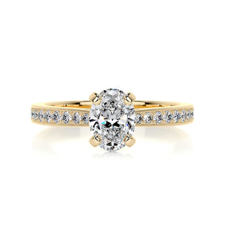 1.0ct Oval Cut Pave Moissanite Engagement Ring