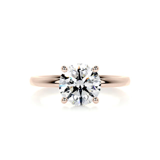 2.0 CT Round Brilliant Solitaire Moissanite Engagement Ring front view