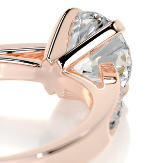 1.25ct Round Cut Channel Pave Moissanite Diamond Engagement Ring