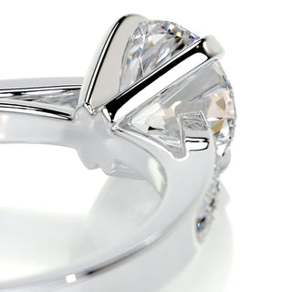 1.25ct Round Cut Channel Pave Moissanite Diamond Engagement Ring