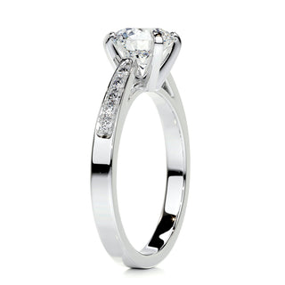 1.25ct Round Cut Channel Pave Moissanite Diamond Engagement Ring