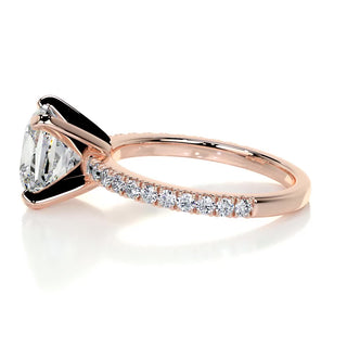 2.0ct Princess Cut Pave Moissanite Diamond Engagement Ring