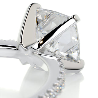 2.0ct Princess Cut Pave Moissanite Diamond Engagement Ring