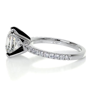 2.0ct Princess Cut Pave Moissanite Diamond Engagement Ring
