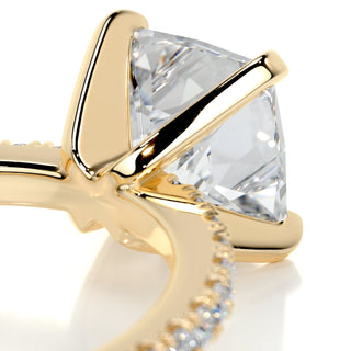 2.0ct Princess Cut Pave Moissanite Diamond Engagement Ring