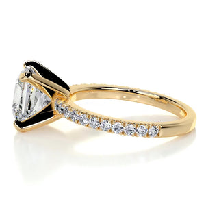 2.0ct Princess Cut Pave Moissanite Diamond Engagement Ring