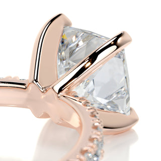 1.50ct Princess Cut Pave Diamond Moissanite Engagement Ring