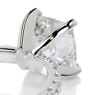 1.50ct Princess Cut Pave Diamond Moissanite Engagement Ring