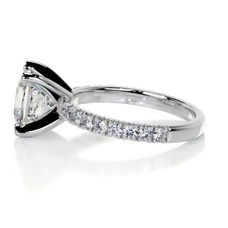 1.50ct Princess Cut Pave Diamond Moissanite Engagement Ring
