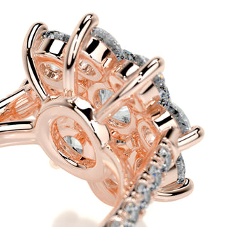1.0 CT Round Cut Flower Cluster Halo Diamond Moissanite Engagement Ring