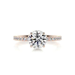 1.0 CT Round Cut Hidden Halo Pave Moissanite Engagement Ring