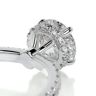 1.0 CT Round Cut Hidden Halo Pave Moissanite Engagement Ring