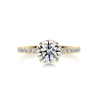1.0 CT Round Cut Hidden Halo Pave Moissanite Engagement Ring