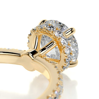 1.0 CT Round Cut Hidden Halo Pave Moissanite Engagement Ring
