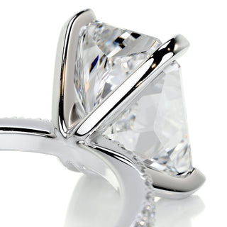Refined 3.0ct radiant pave moissanite ring sparkle close up