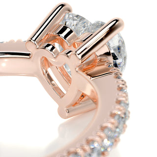 1.0 CT Heart Cut Pave Cathedral Moissanite Engagement Ring