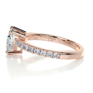 1.0 CT Heart Cut Pave Cathedral Moissanite Engagement Ring