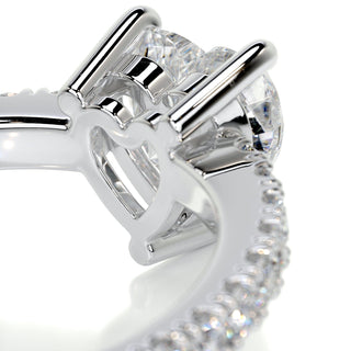 1.0ct Heart Cut Pave Diamond Moissanite Engagement Ring