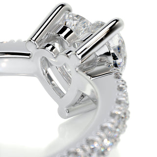 1.0 CT Heart Cut Pave Cathedral Moissanite Engagement Ring