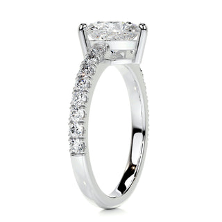 1.0 CT Heart Cut Pave Cathedral Moissanite Engagement Ring