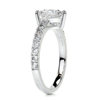 1.0ct Heart Cut Pave Diamond Moissanite Engagement Ring