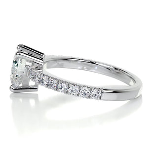 1.0 CT Heart Cut Pave Cathedral Moissanite Engagement Ring