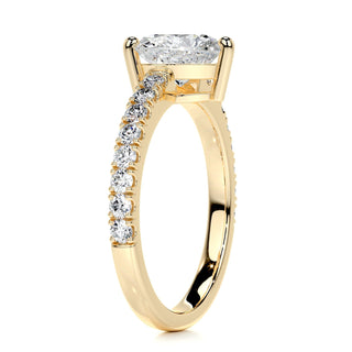 1.0ct Heart Cut Pave Diamond Moissanite Engagement Ring