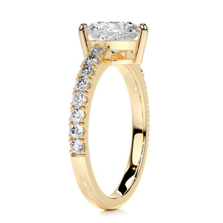 1.0 CT Heart Cut Pave Cathedral Moissanite Engagement Ring