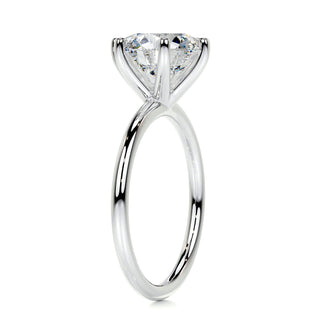 Lustrous 2.0ct round solitaire moissanite ring sparkle close up