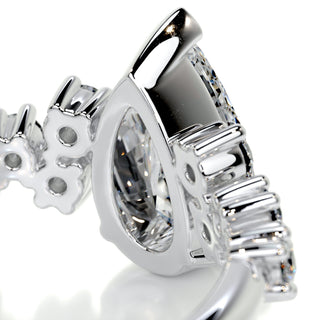1.08 CT Pear Cut Cluster Diamond Moissanite Engagement Ring