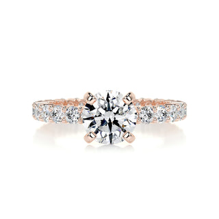 1.20ct Round Cut Pave Moissanite Diamond Engagement Ring
