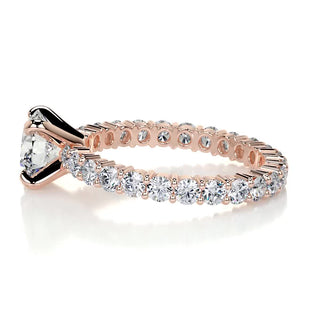 1.20ct Round Cut Pave Moissanite Diamond Engagement Ring