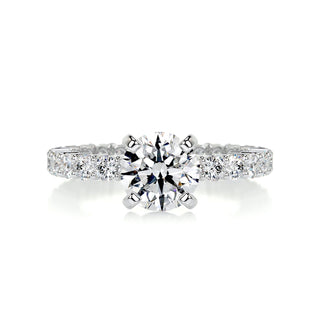 1.20ct Round Cut Pave Moissanite Diamond Engagement Ring