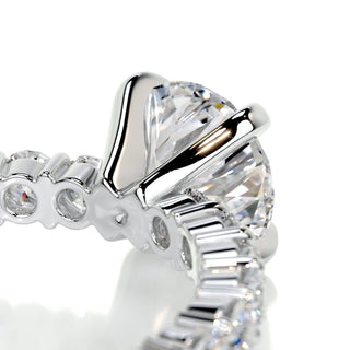 1.20ct Round Cut Pave Moissanite Diamond Engagement Ring