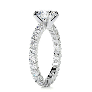 1.20ct Round Cut Pave Moissanite Diamond Engagement Ring