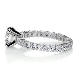 1.20ct Round Cut Pave Moissanite Diamond Engagement Ring