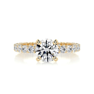 1.20ct Round Cut Pave Moissanite Diamond Engagement Ring