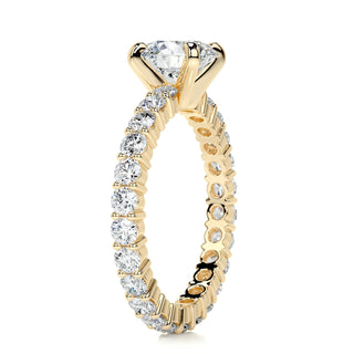 1.20ct Round Cut Pave Moissanite Diamond Engagement Ring