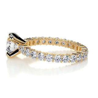 1.20ct Round Cut Pave Moissanite Diamond Engagement Ring