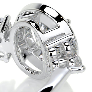 1.5ct Round Cut Halo Cluster Diamond Moissanite Engagement Ring