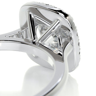 Shimmering 1.0ct round halo moissanite ring sparkle close up