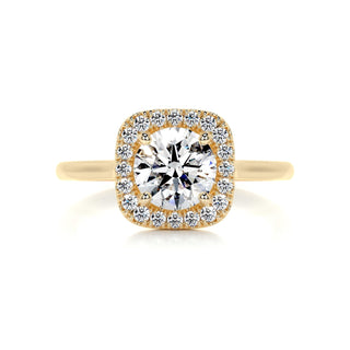 Shimmering 1.0ct round halo moissanite ring front view image 4