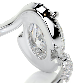 1.0 CT Oval Cut Halo Tension Style Moissanite Engagement Ring