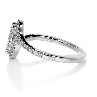 1.0 CT Oval Cut Halo Tension Style Moissanite Engagement Ring